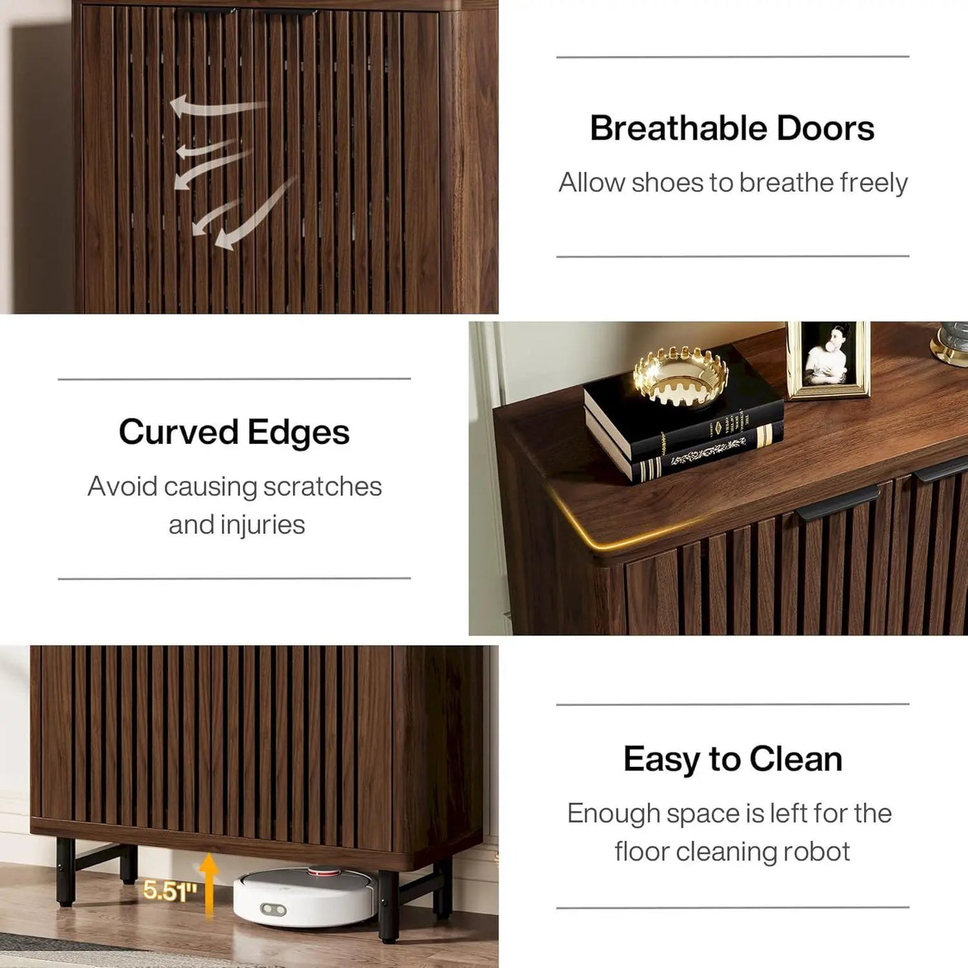 6 Tier Shoe Cabinet With Louvered Doors by HouseOfZazla