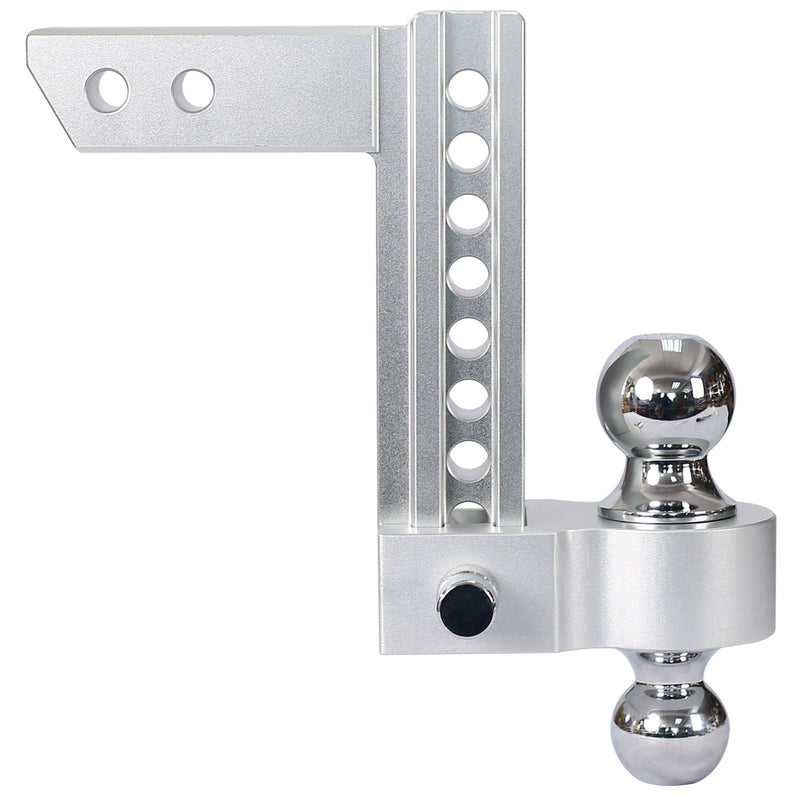 Alu - Adjustable Trailer Drop Hitch 2" Receiver 8" Adjustable - Silver by HouseOfZazla