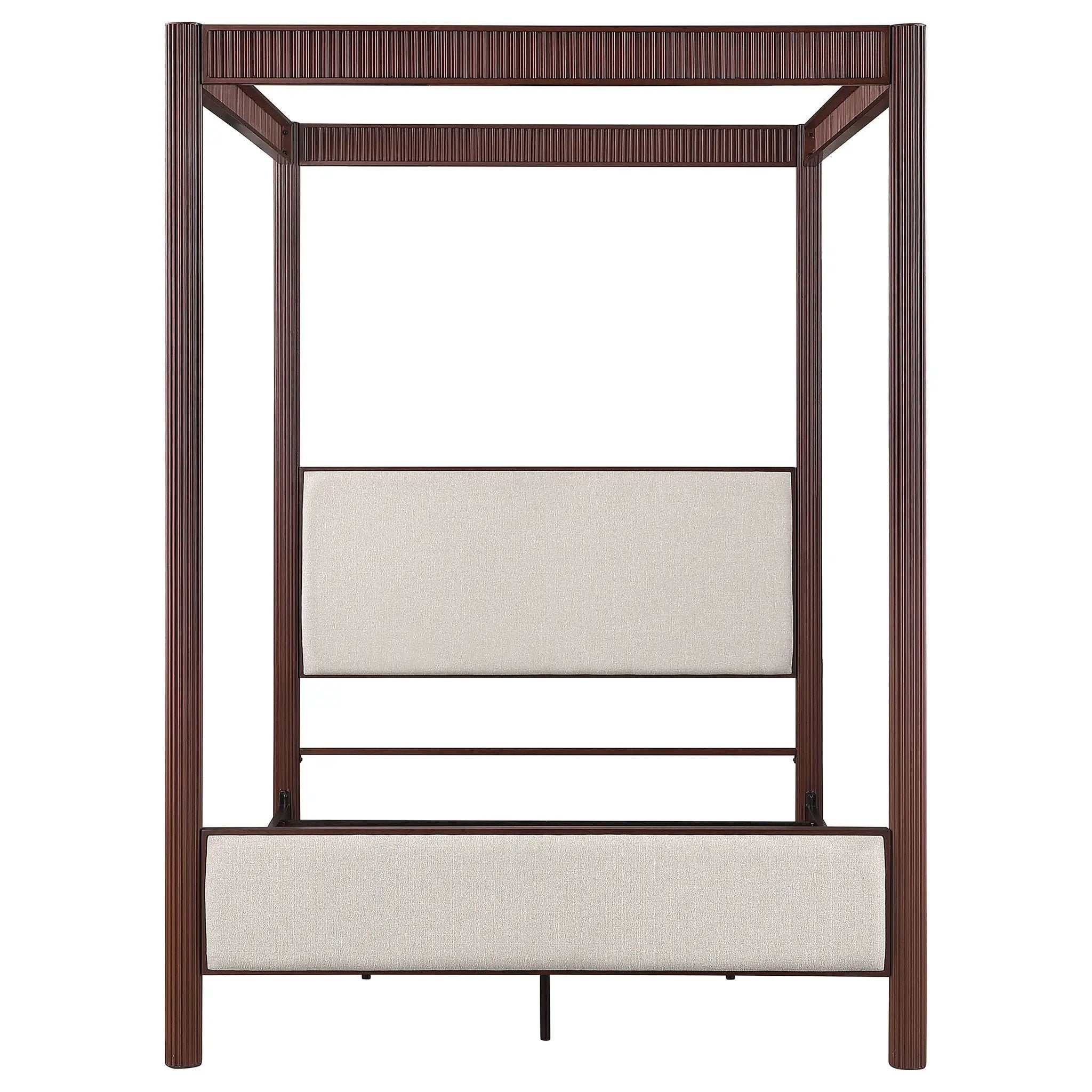 Zimmerlee 89-inch Metal Eastern King Canopy Bed Rust Brown by Unique Piece Furniture