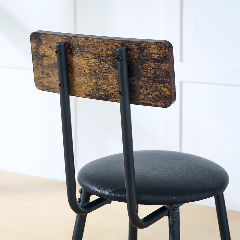 Rustic Brown Round Bar Table and Stool Set with Shelf - Antique Brown, photo 10 of 10