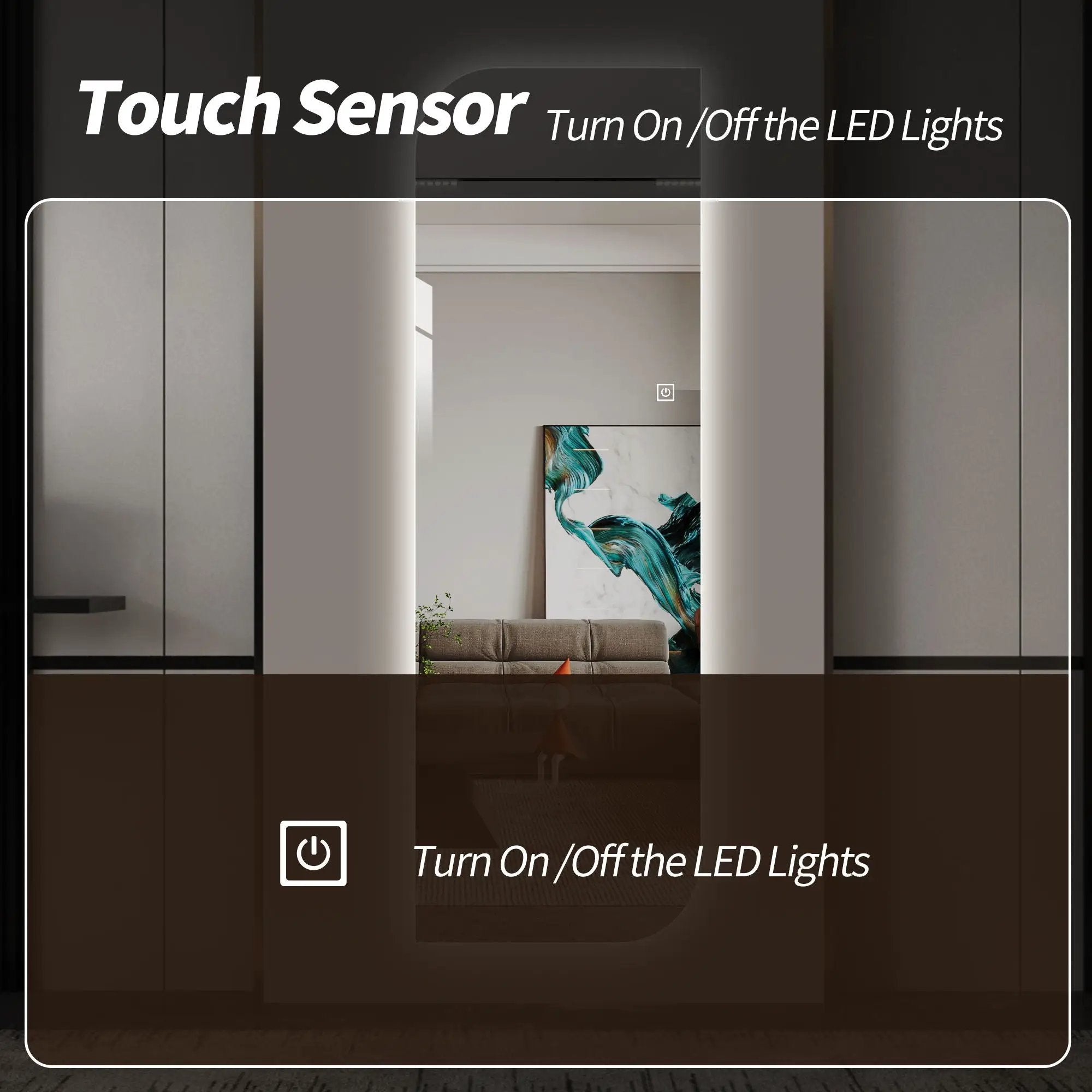 Irregular Shape LED Full Length Wall Mirror With 3 Color Dimmable Lighting - Silver by HouseOfZazla