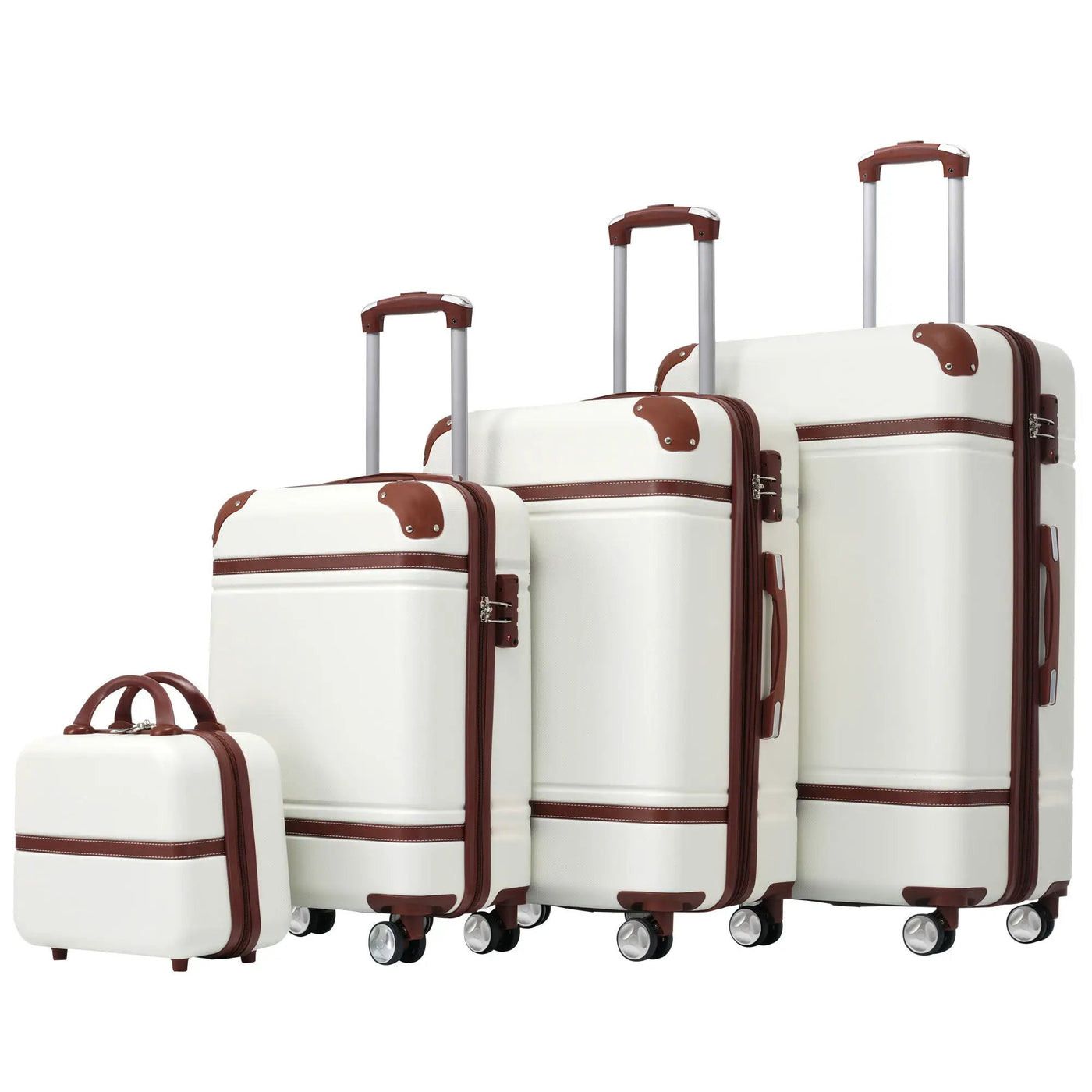 Hardshell Luggage Sets 4 Pieces 20" / 24" / 28" Luggages And Cosmetic Case Spinner Suitcase With Tsa Lock Lightweight by HouseOfZazla