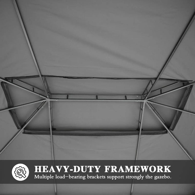 10'x13' Outdoor Gazebo with Double Roof and Mosquito Netting by HouseOfZazla
