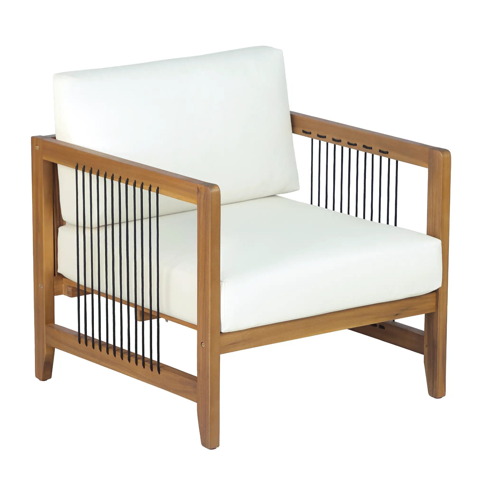 4-Piece Acacia Wood Outdoor Patio Sofa Set by HouseOfZazla