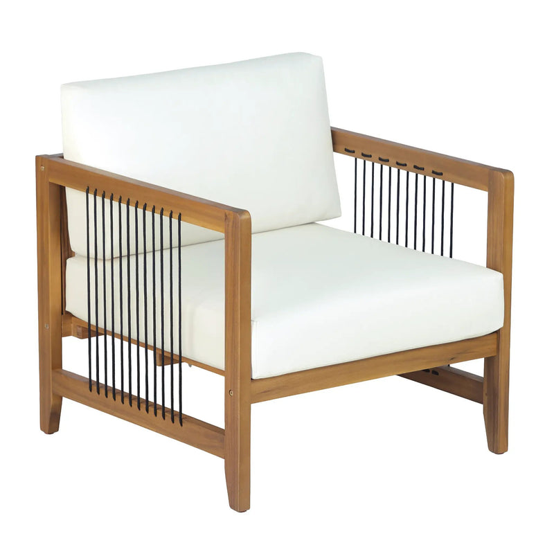 4-Piece Acacia Wood Outdoor Patio Sofa Set by HouseOfZazla