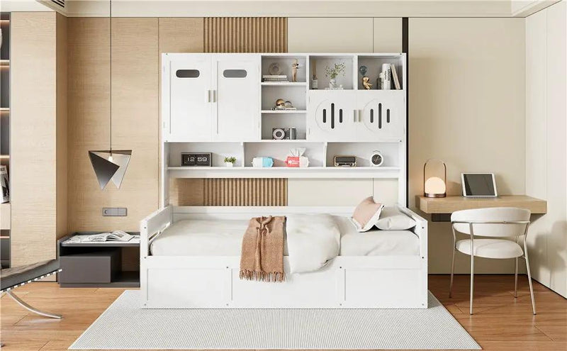 Daybed With All-In-One Cabinet And Shelf by HouseOfZazla