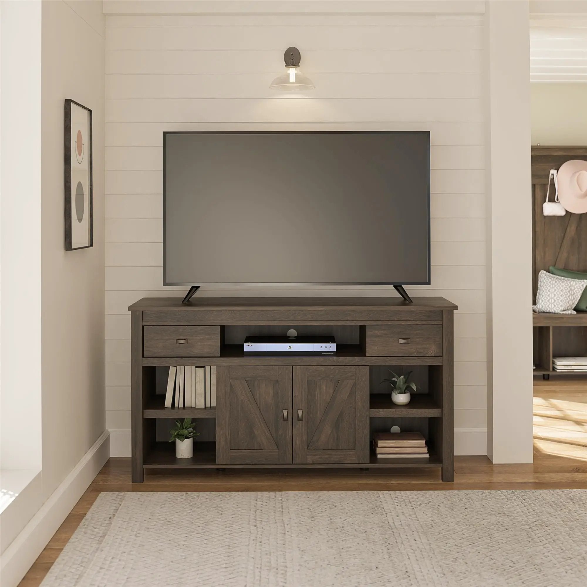 Farmington - TV Stand For TVs Up To 60" - Oak by Unique Piece Furniture