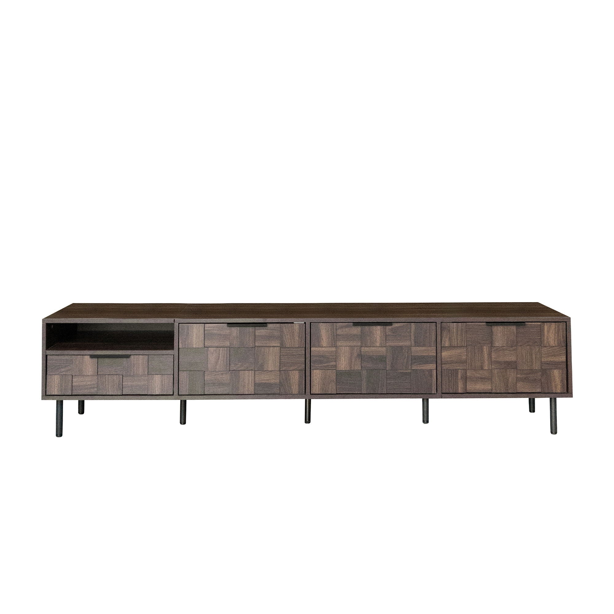 78" TV Stand With Storage Cabinets For Living Room - Walnut by HouseOfZazla