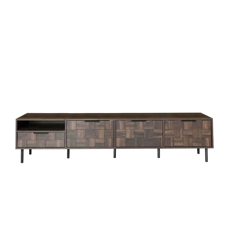 78" TV Stand With Storage Cabinets For Living Room - Walnut by HouseOfZazla