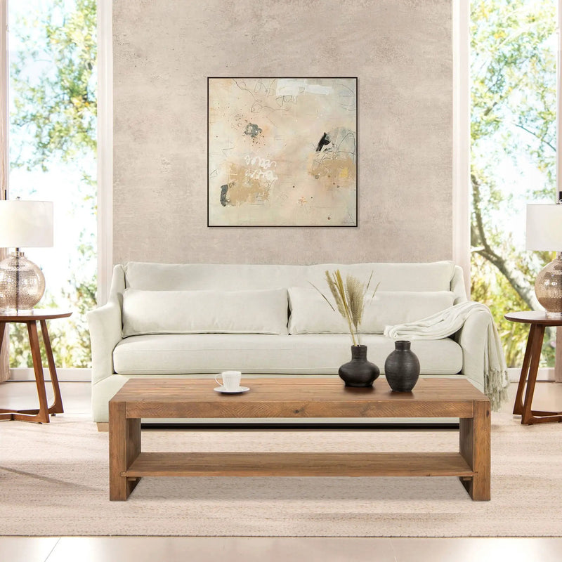 Ada - Flared Arm Contemporary Sofa With Lumbar Pillows - Flax White by Unique Piece Furniture