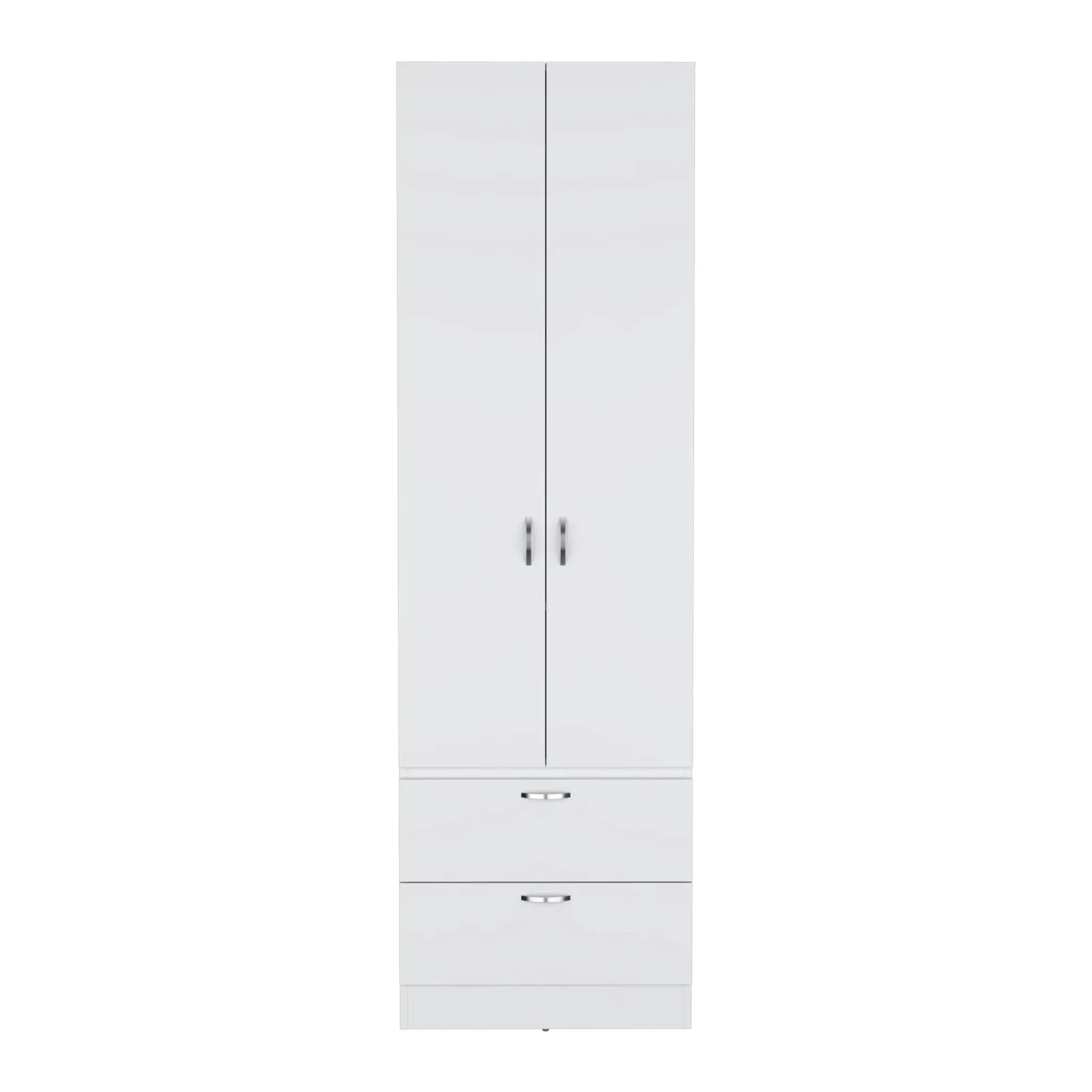 Armoire Wardrobe 76" H, Hanging Rod, 2 Drawers, 1 Shelf by HouseOfZazla