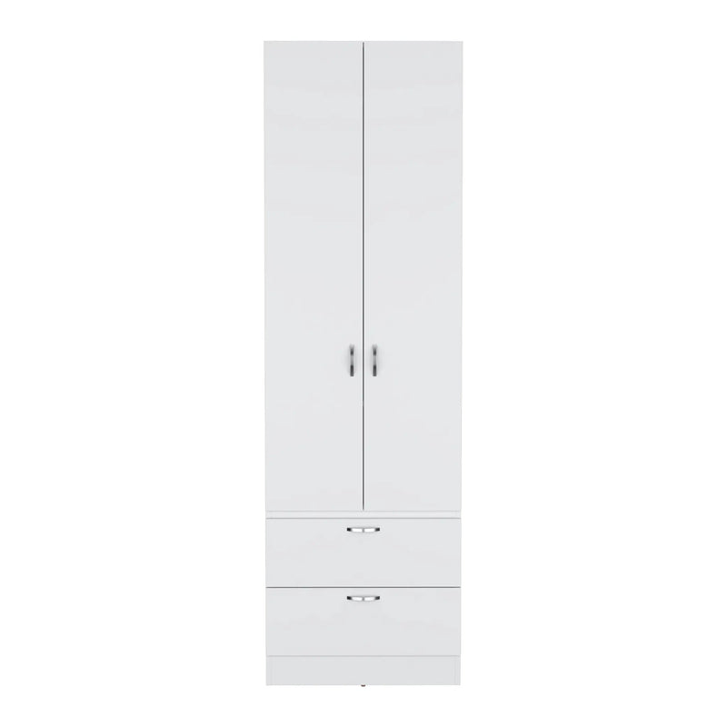 Armoire Wardrobe 76" H, Hanging Rod, 2 Drawers, 1 Shelf by HouseOfZazla