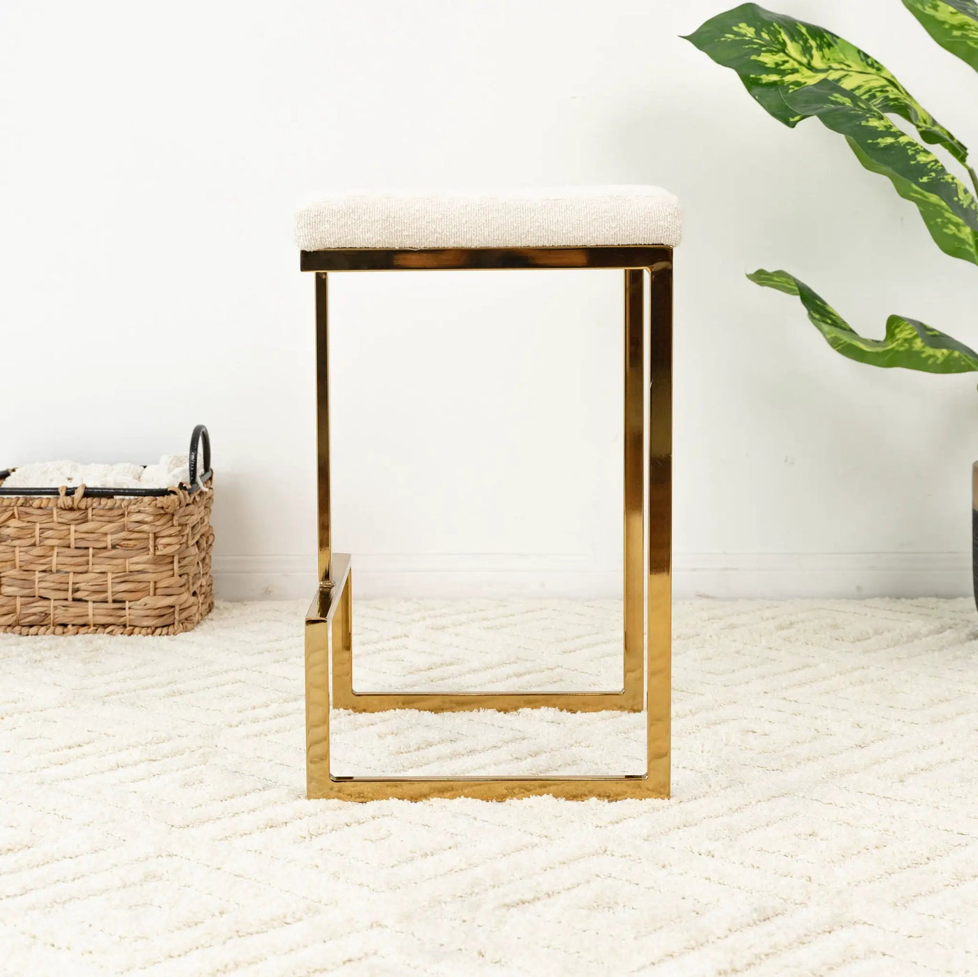 Joel - Mid Century Modern Luxury Upholstered Stool by HouseOfZazla