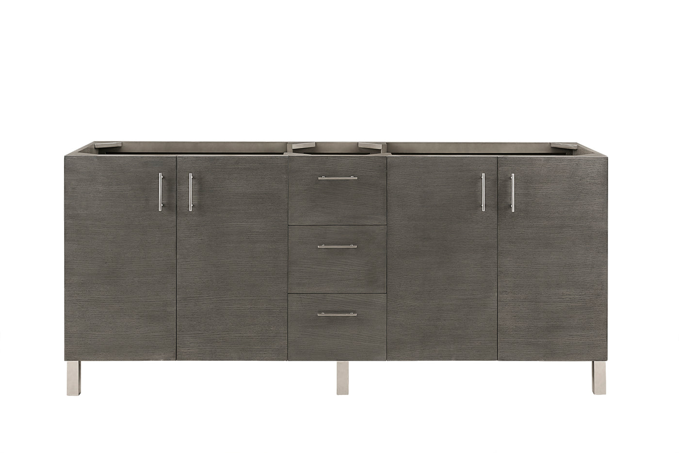 James Martin Metropolitan 72" Dual Mount Double Bathroom Vanity, Silver Oak by James Martin