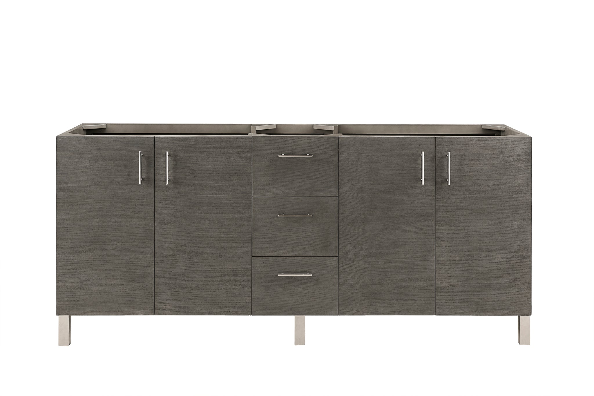 James Martin Metropolitan 72" Dual Mount Double Bathroom Vanity, Silver Oak by James Martin