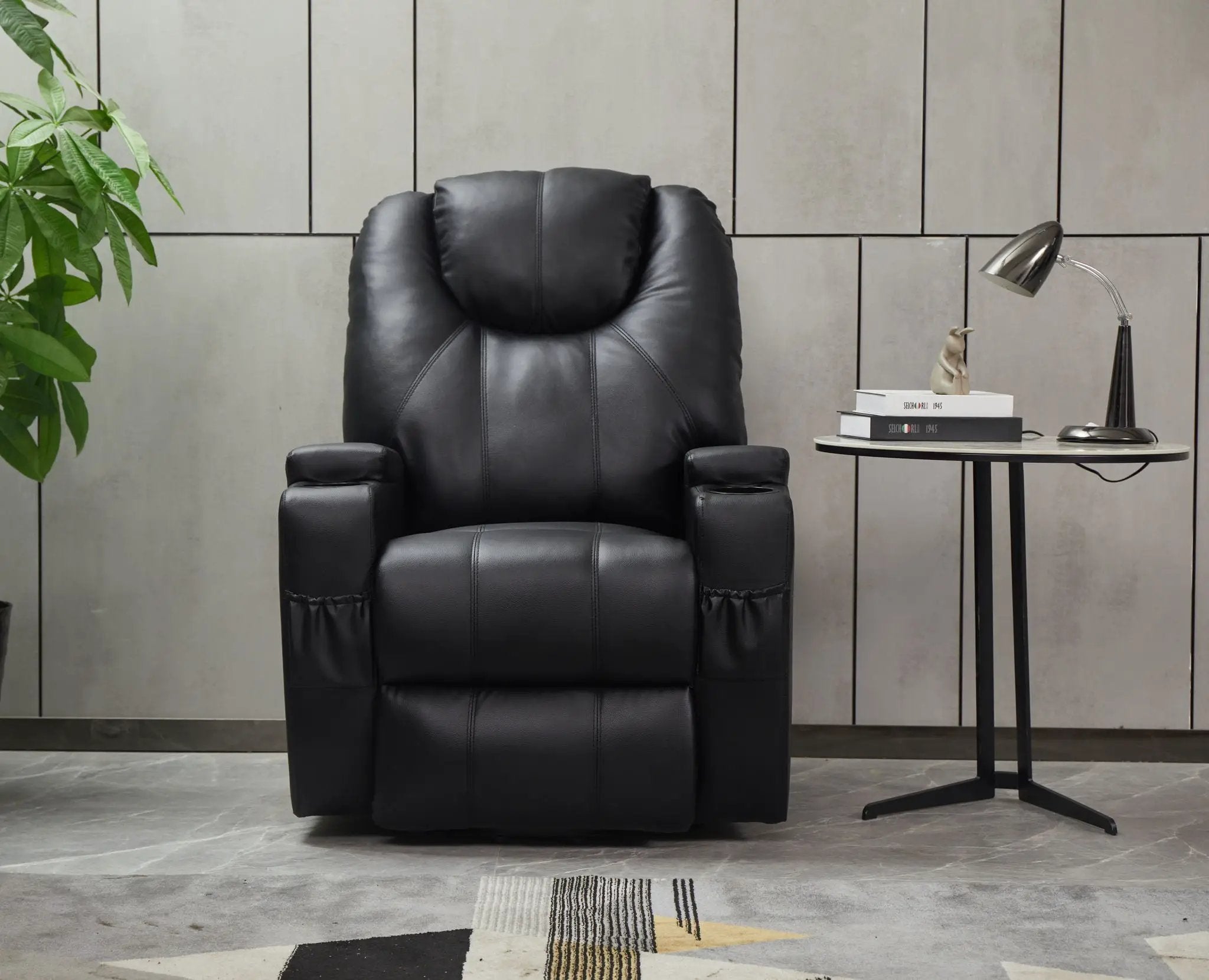 Modern Recliner Chair With Cup Holders, Remote Control by HouseOfZazla