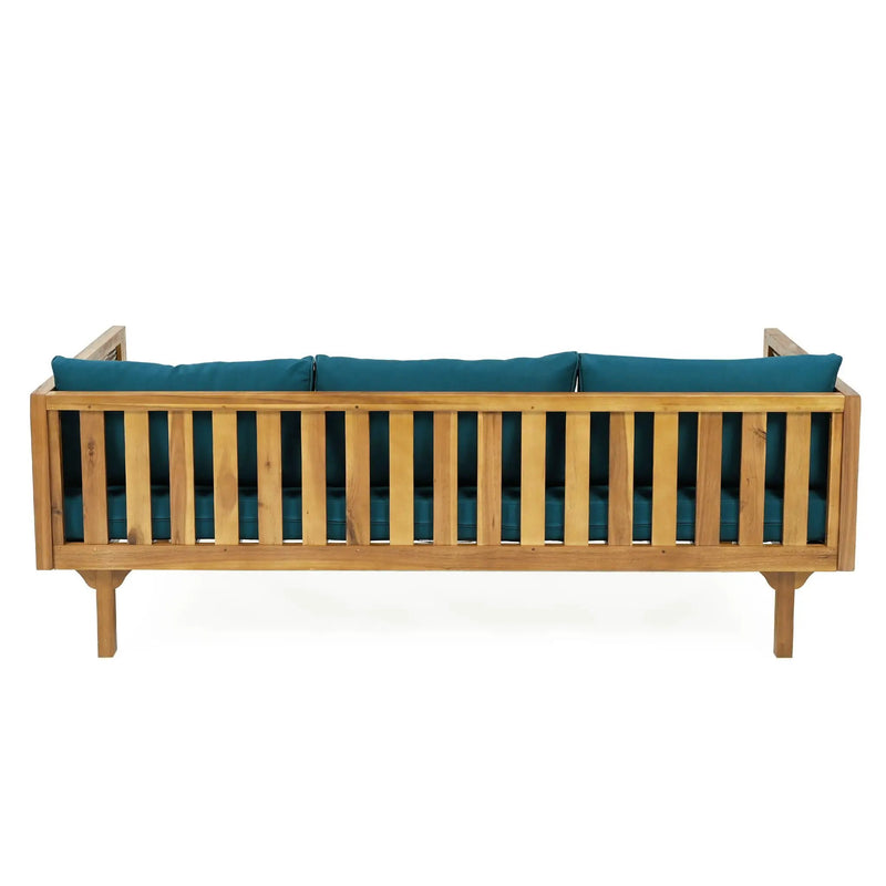 Claremont 3 Seater Daybed Teak Acacia Wood Water Resistant Cushions by HouseOfZazla