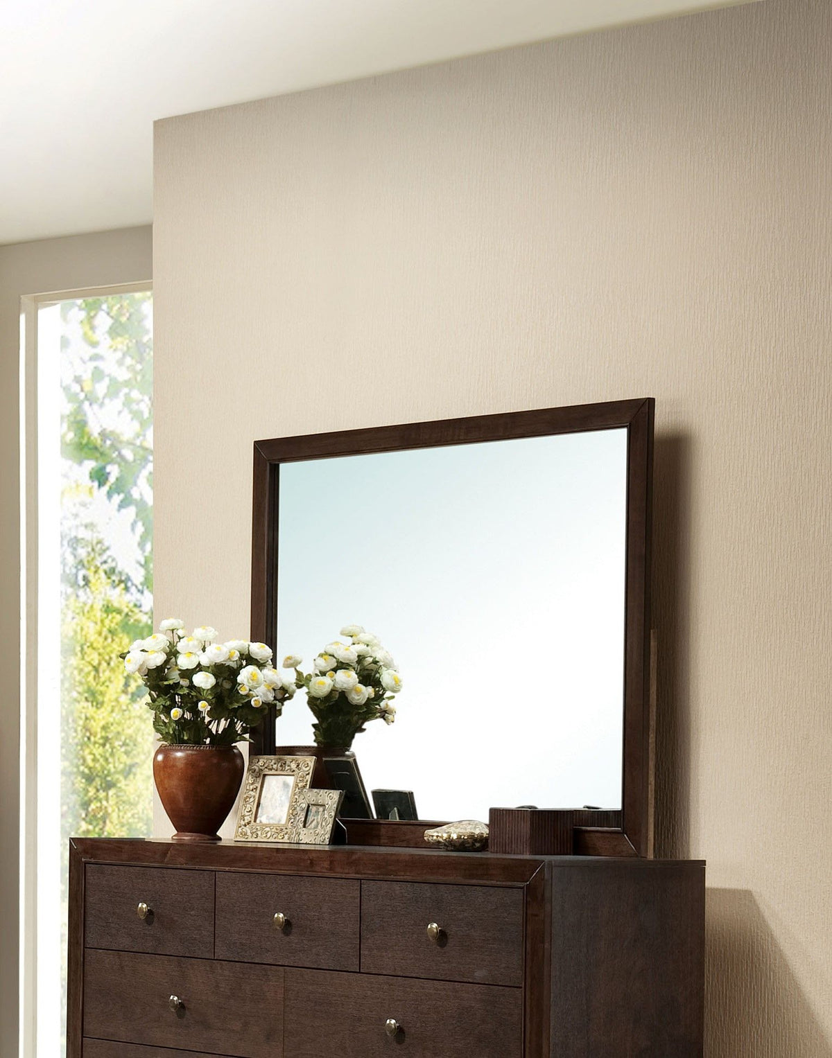 Madison Mirror with Sleek Wood Frame - Espresso, photo 4 of 4