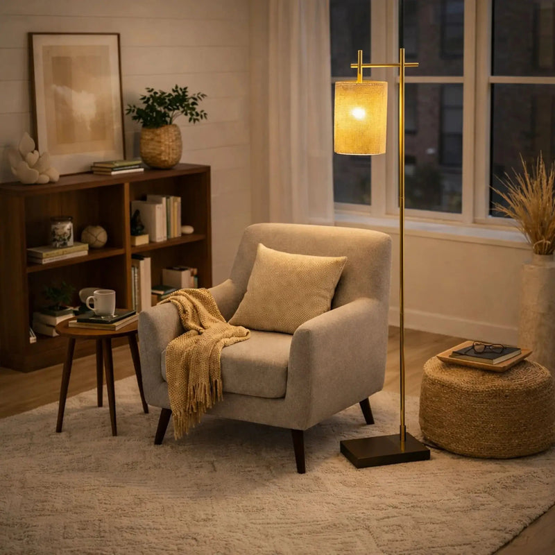 Brizo - Tall Corner Floor Lamp - Gold by HouseOfZazla