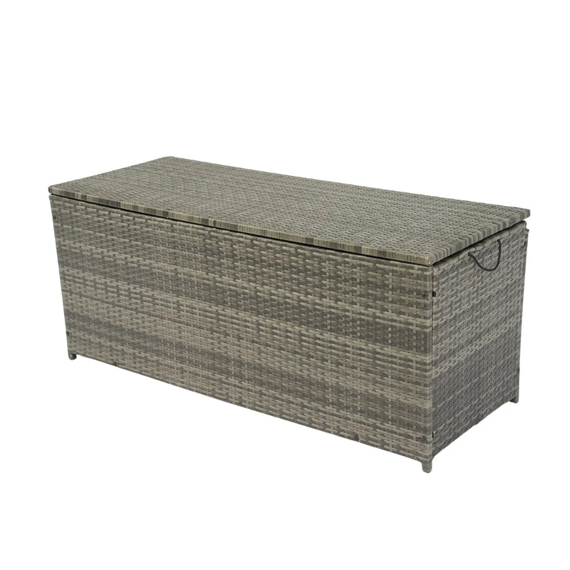 Outdoor Storage Box, Wicker Patio Deck Boxes With Lid, Outdoor Cushion Storage For Kids Toys, Pillows, Towel, Wicker by HouseOfZazla