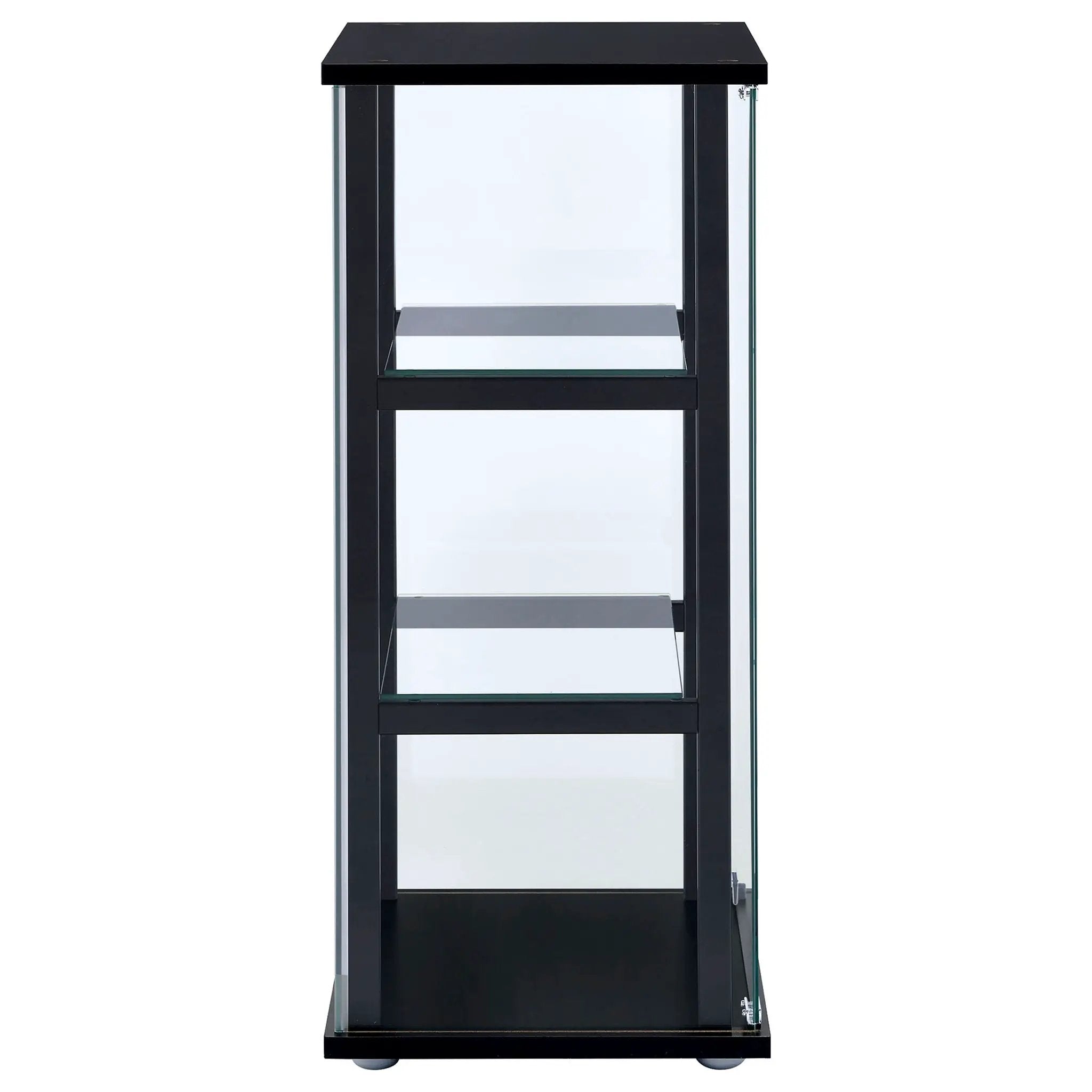Cyclamen 3-shelf Clear Glass Curio Display Cabinet Black by Unique Piece Furniture