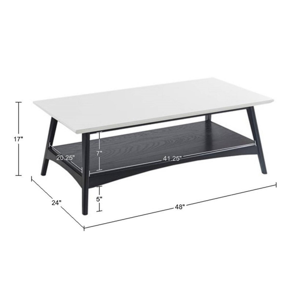 Modern Table With Extra Storage Coffee Table with Shelf - Dark Brown, Light Brown, White, photo 27 of 31