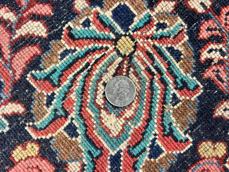 Square Persian Sarouk Rug 11x11 ft, Rare Size, Hand Knotted Wool Floral Allover Red Persian Carpet, Handmade Antique Rug by Jewel Rugs