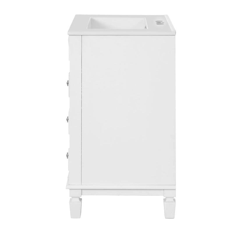 Bathroom Vanity With Sink, Compact Cabinet & 2 Drawers And Adjustable Shelf