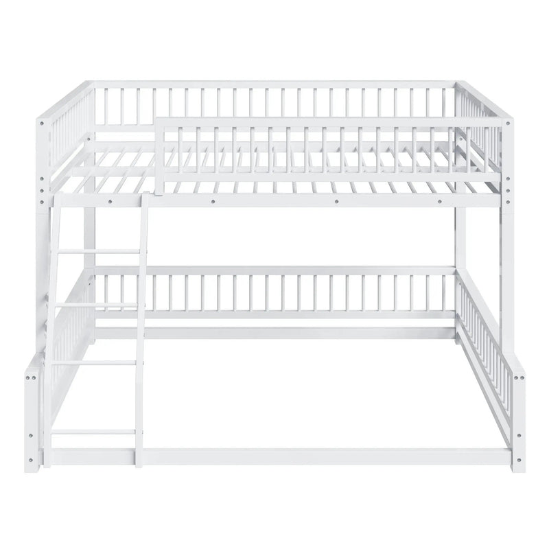 Bunk Bed Frame With Ladder And Safety Guardrails by HouseOfZazla