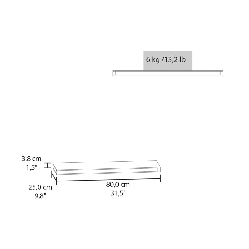 Mahogany Floating Shelf Set of 2 with Minimalist Design - Mahogany, photo 5 of 6