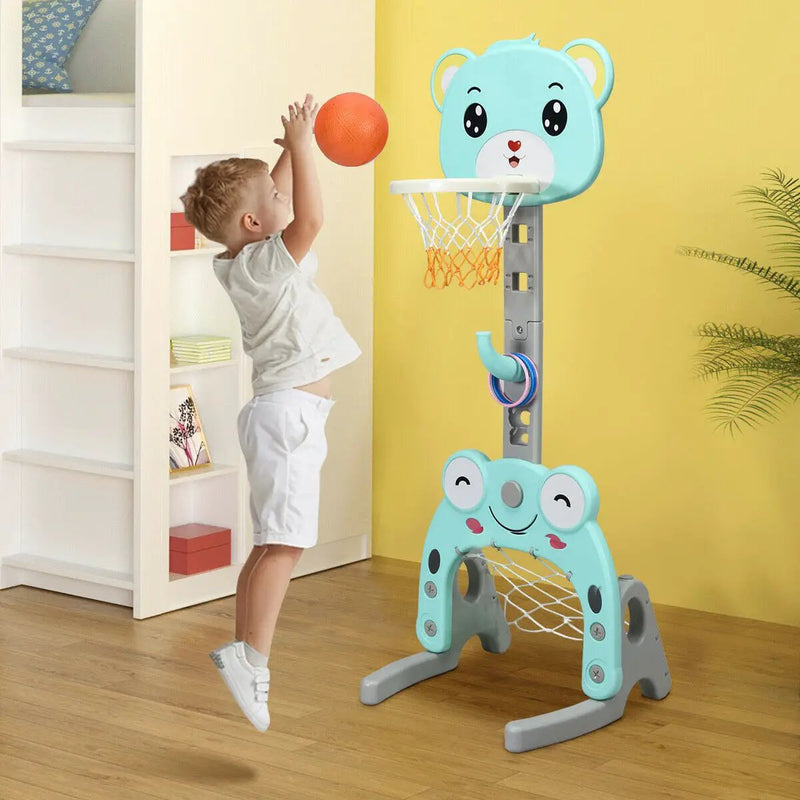 Adjustable Kids 3-in-1 Basketball Hoop Set Stand with Balls by DirectDeals