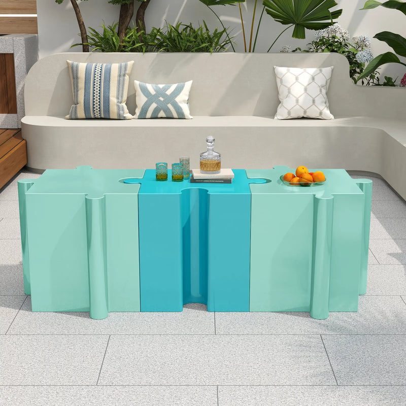 3-Piece Artistic Puzzle Table Set with Modular Interlocking Design by HouseOfZazla