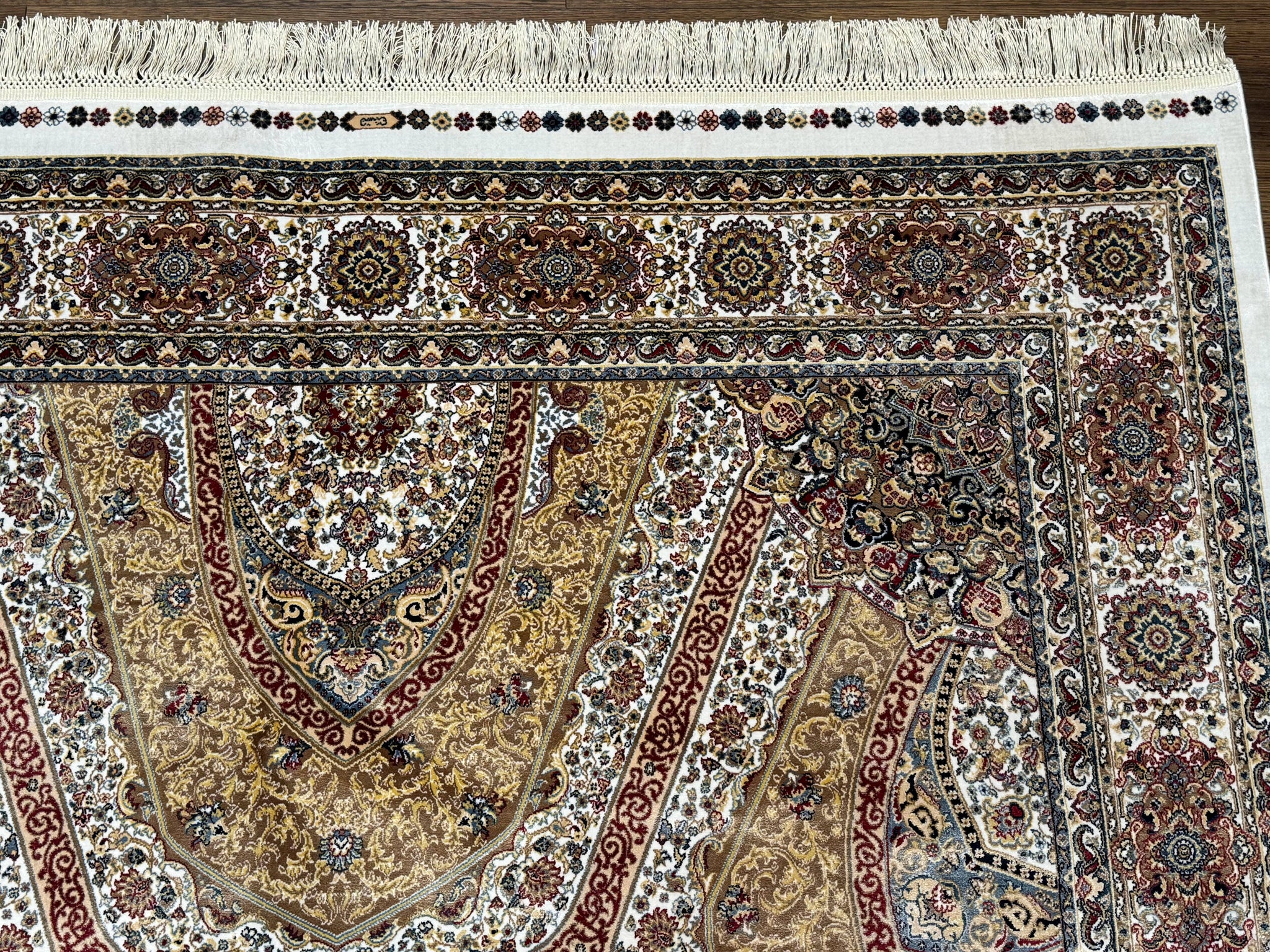 Turkish Silk Rug 5 x 7.6, Dome Design, Bamboo Silk, New by Jewel Rugs