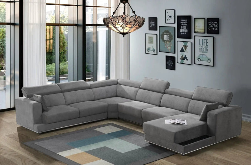 Alwin - Modular Lf Sofa - Dark Gray Fabric by Unique Piece Furniture