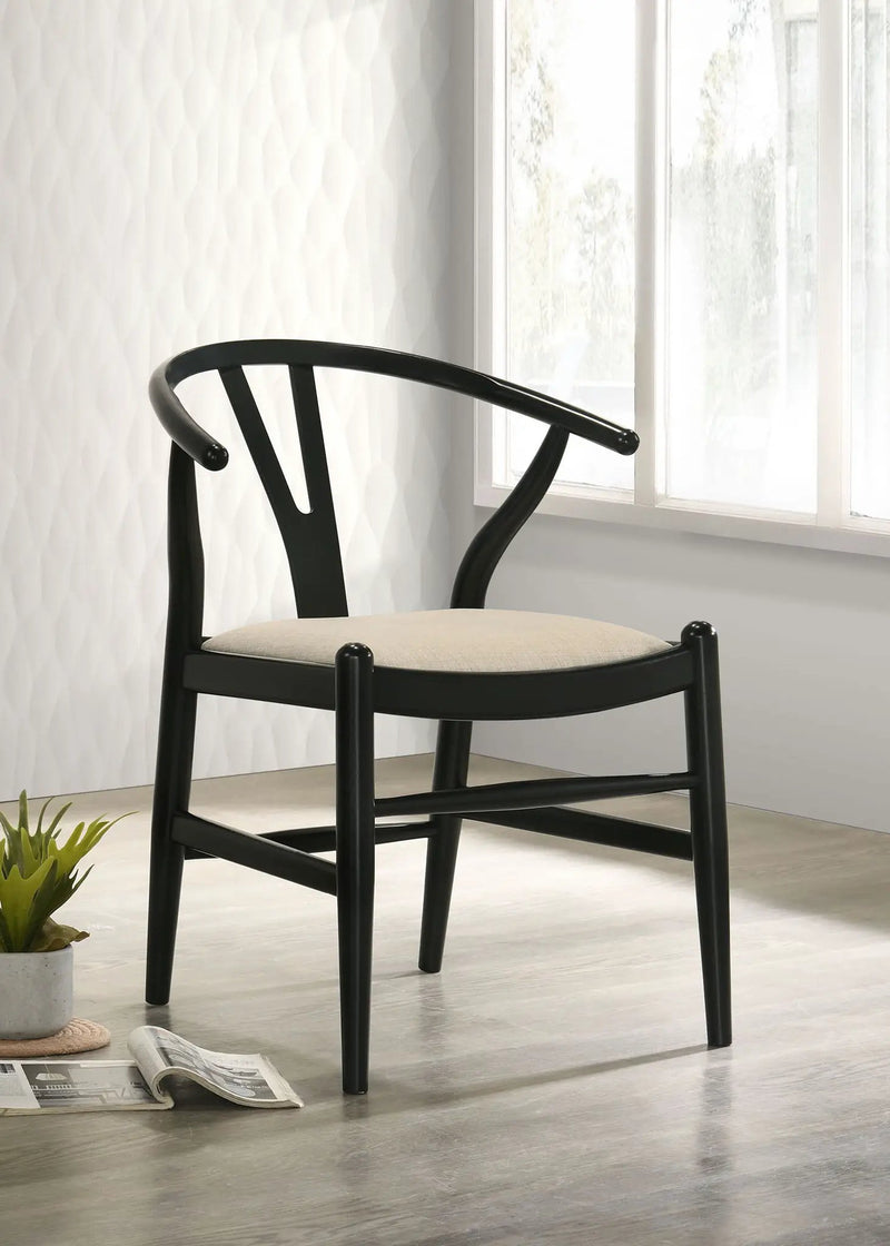 Crestmont Wood Wishbone Dining Side Chair Black (Set of 2) by Unique Piece Furniture
