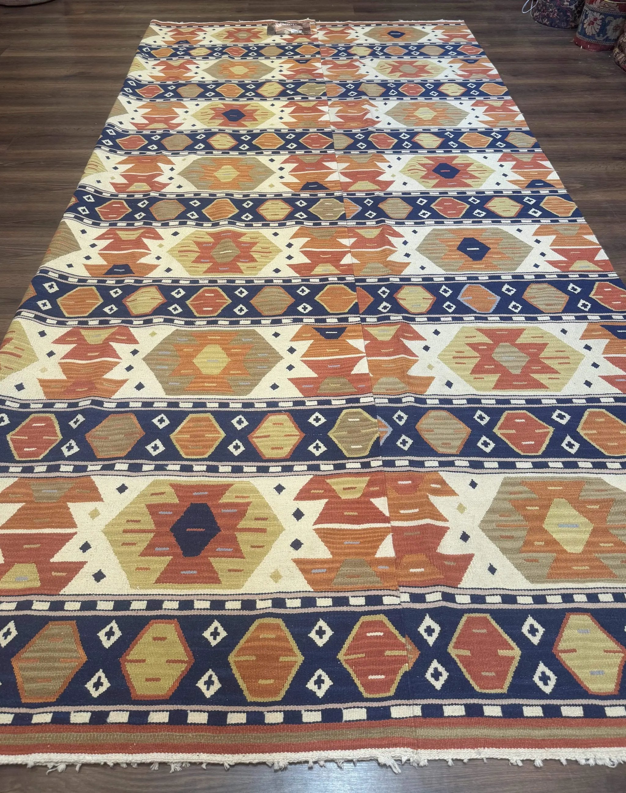 Turkish Kilim Rug 8x11, Handmade, Wool, Nourison Rug by Jewel Rugs