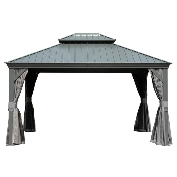 10' X 14' Hardtop Gazebo with Double Roof