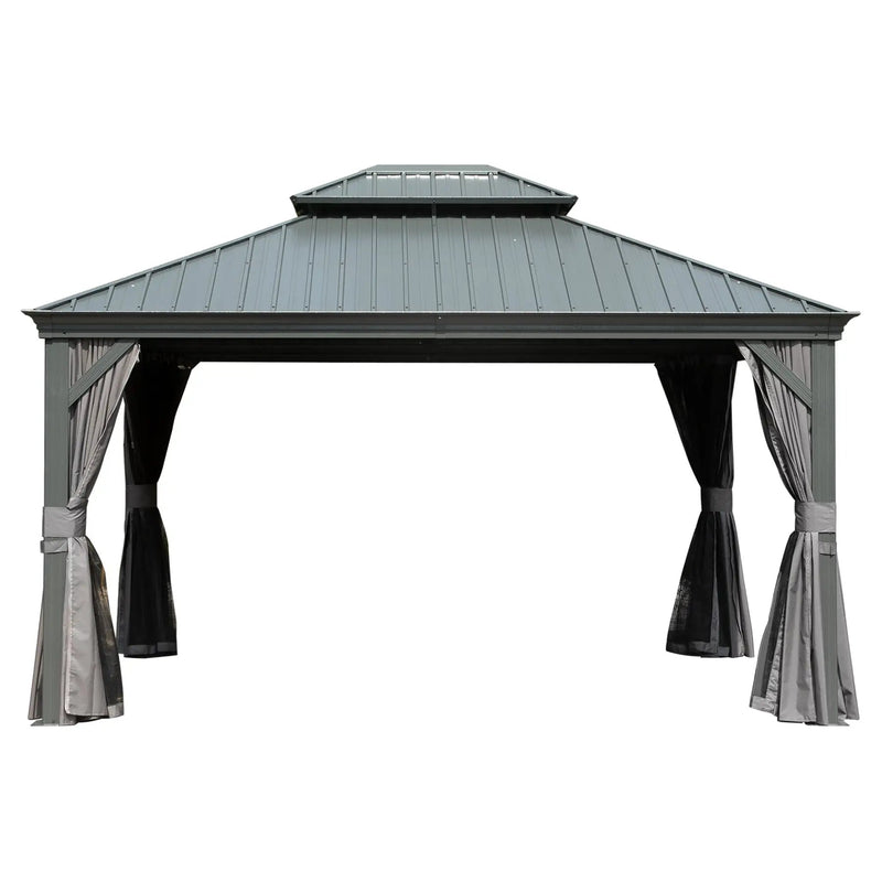 10' X 14' Hardtop Gazebo with Double Roof by HouseOfZazla