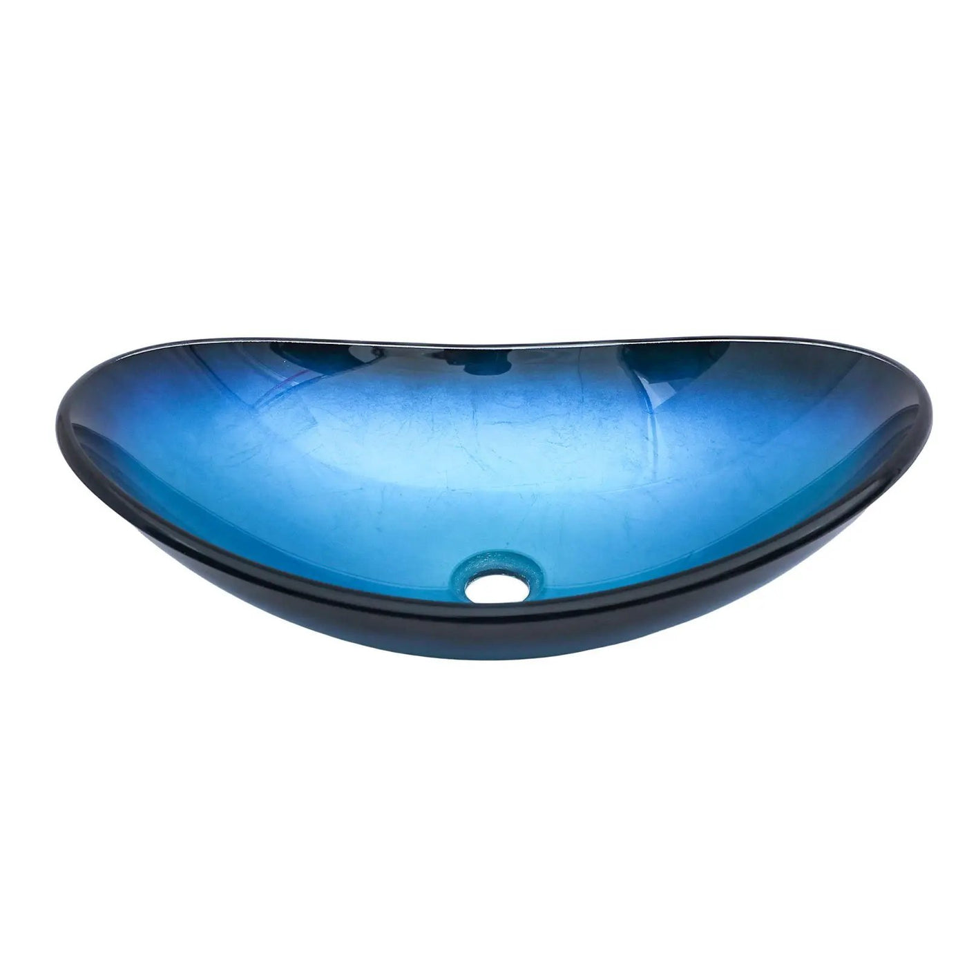 Tempered Glass Vessel Sink With Boat Shape Pop-Up Drain by HouseOfZazla