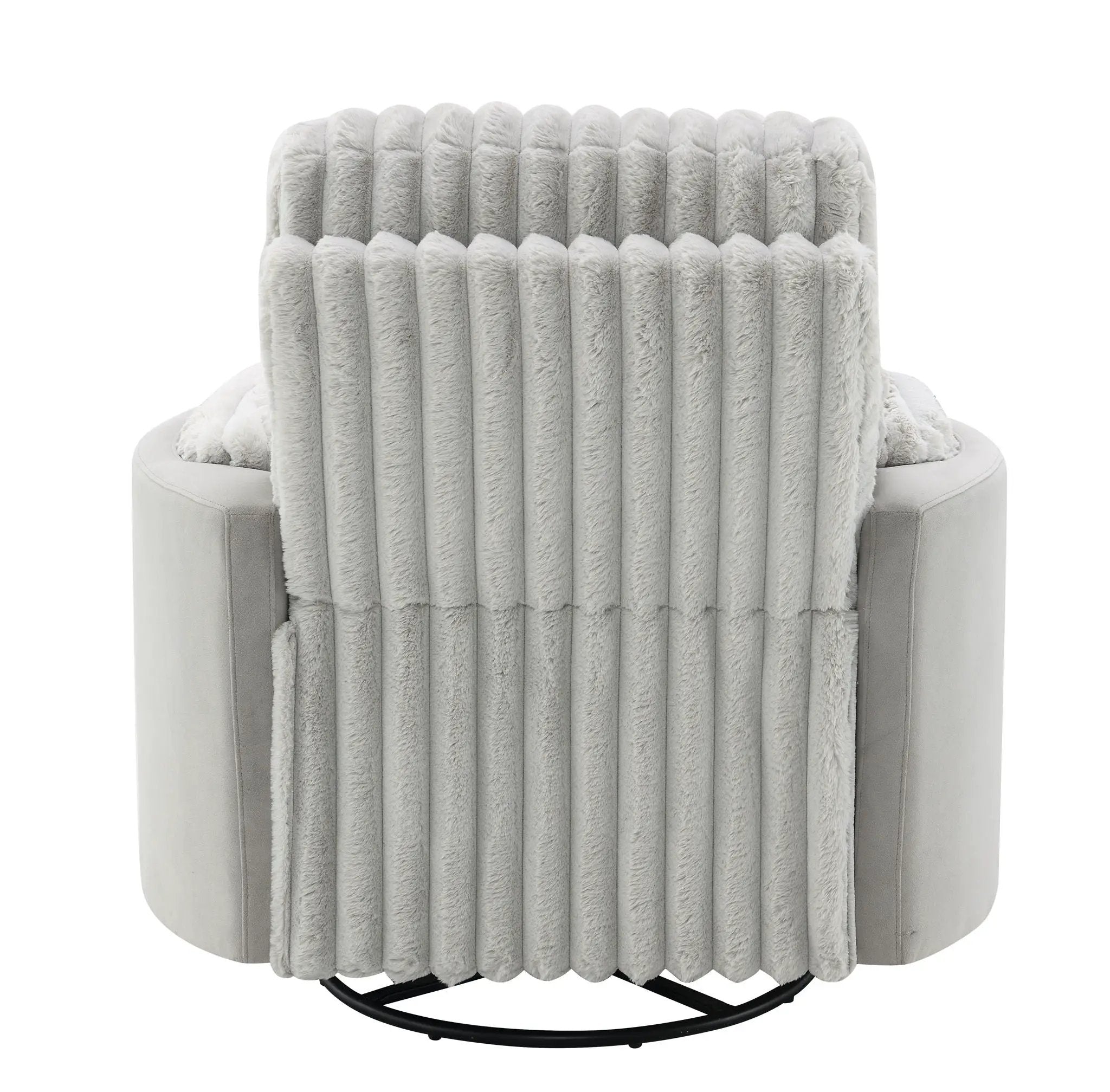 Emee - Corduroy Glider Recliner With Swivel - Gray by Unique Piece Furniture