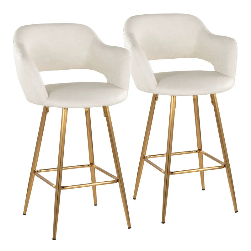 Margarite - Contemporary Fixed Height Counter Stool With Footrest (Set of 2) With Square by Unique Piece Furniture