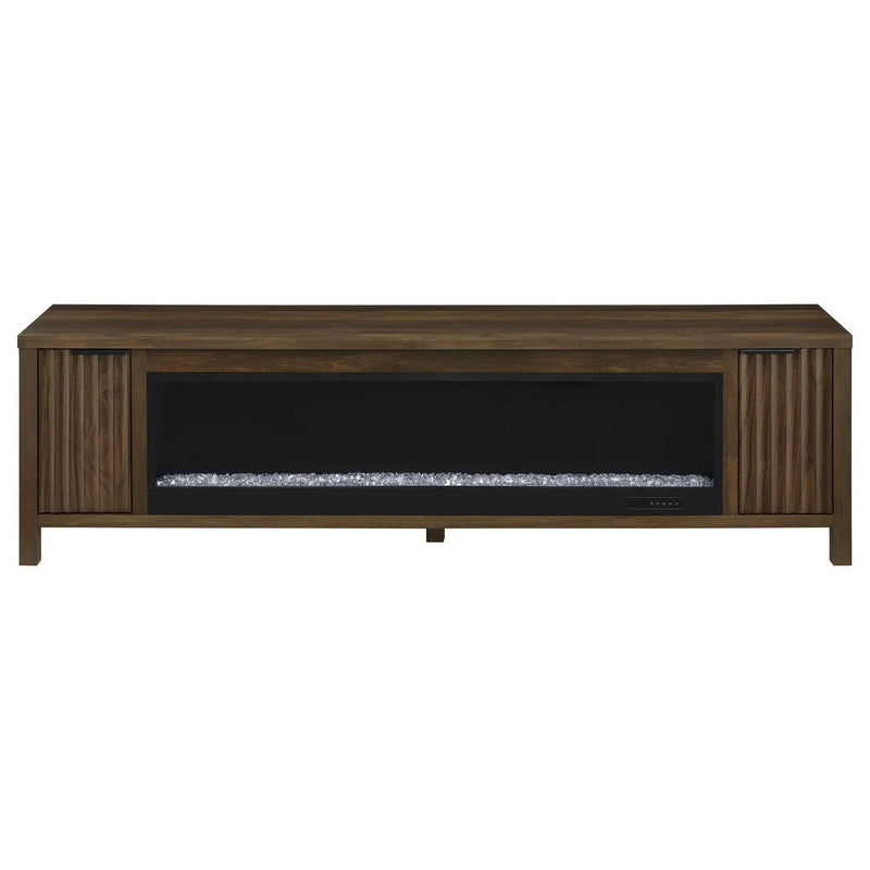Carey 79-inch TV Stand Fireplace Media Console Dark Pine by Unique Piece Furniture