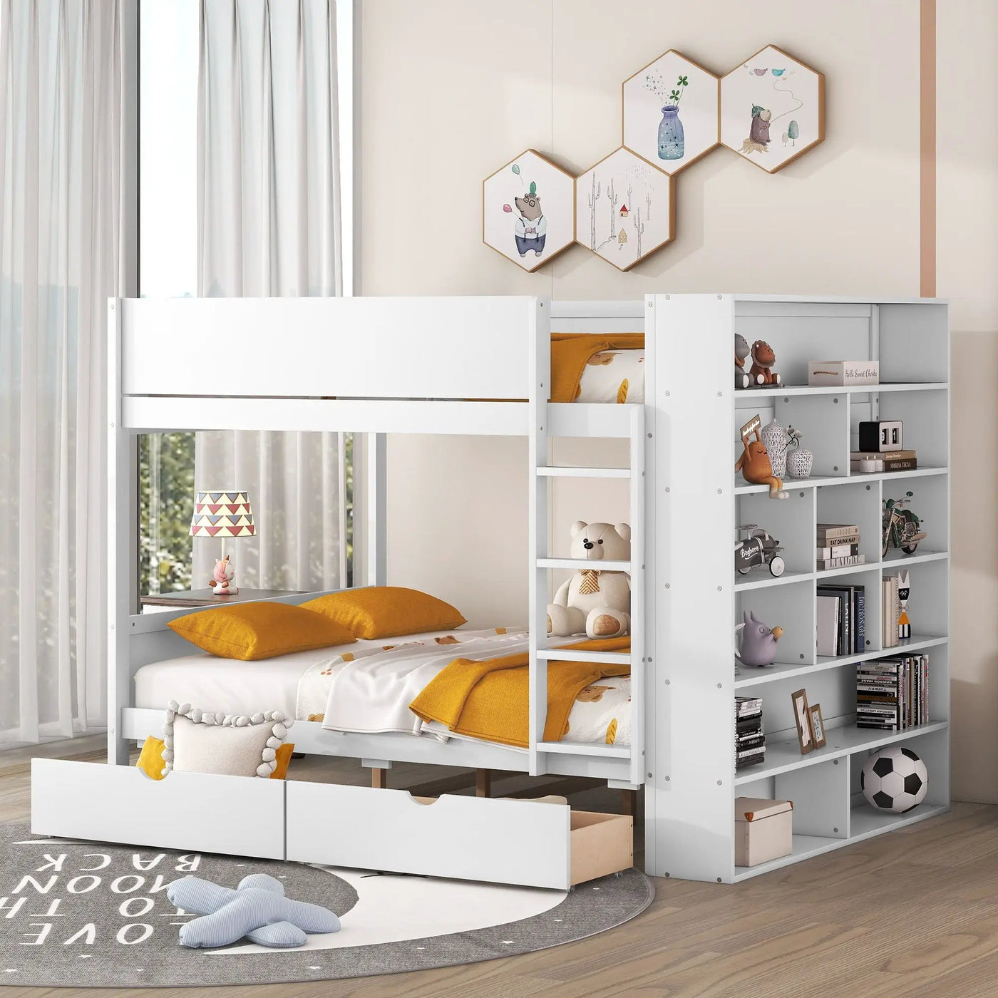 Bunk Bed With 2 Drawers And Multi Layer Cabinet by Unique Piece Furniture
