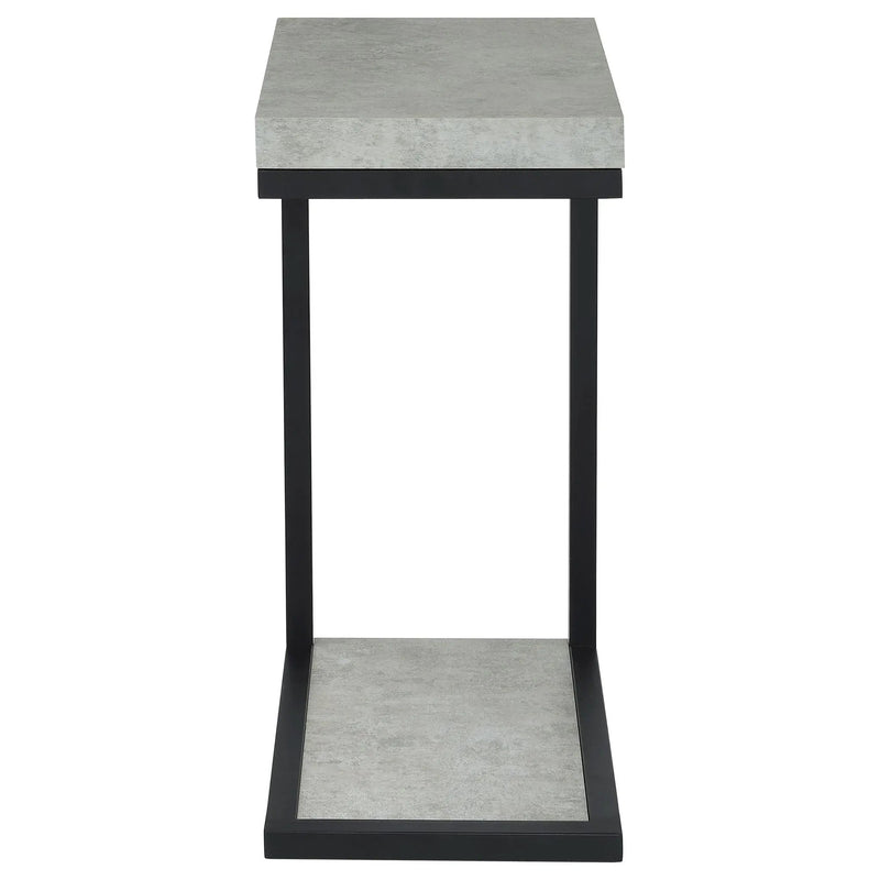 Beck Engineered Wood C-Shape Sofa Side Table Cement by Unique Piece Furniture