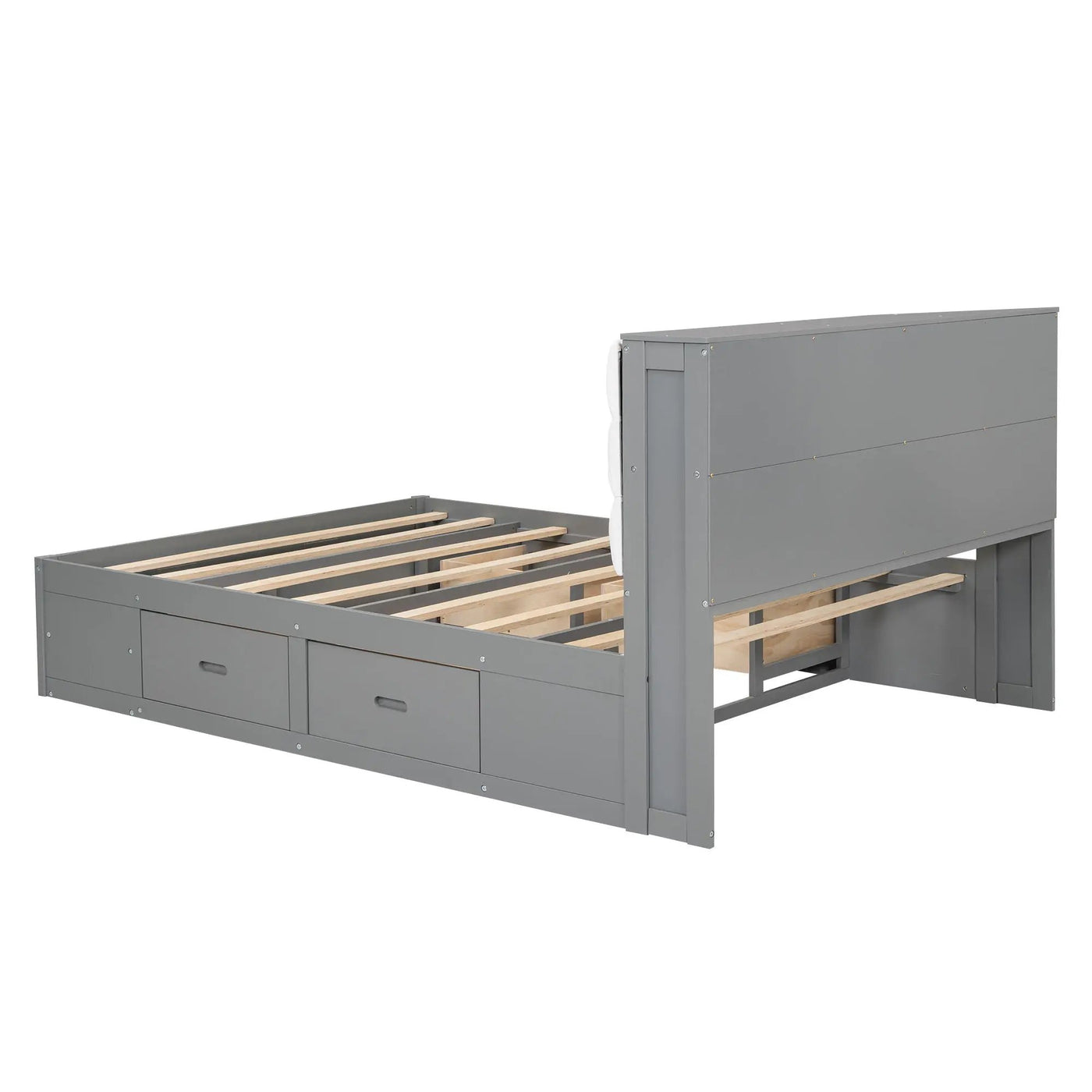 Platform Bed With Storage Headboard, Shoe Rack And 4 Drawers by HouseOfZazla