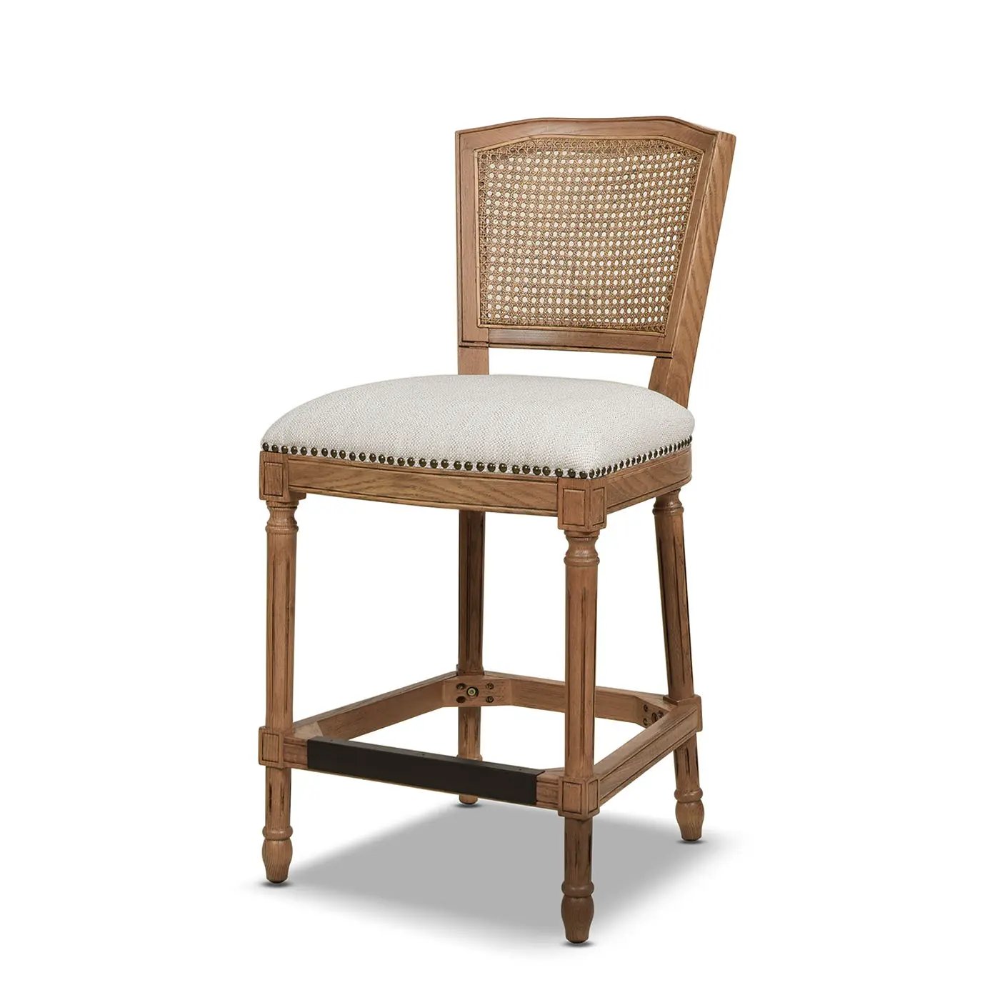 Triomphe - Rattan Wicker High Back Armless Counter Bar Stool by HouseOfZazla