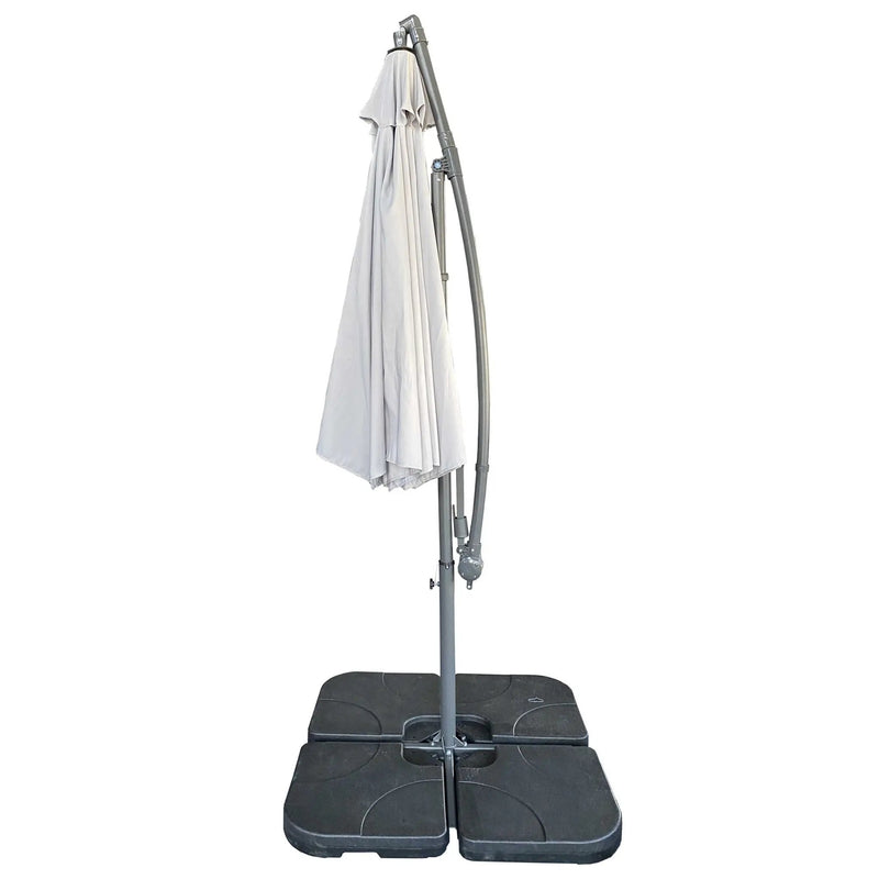 10 Ft Offset Cantilever Patio Umbrella With Crank And Tilt Adjustment For Pool, Deck, And Garden - Gray by Unique Piece Furniture