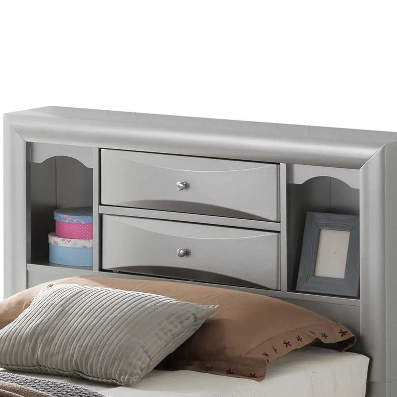 Modern Design Storage Bed With Bookcase Headboard by HouseOfZazla