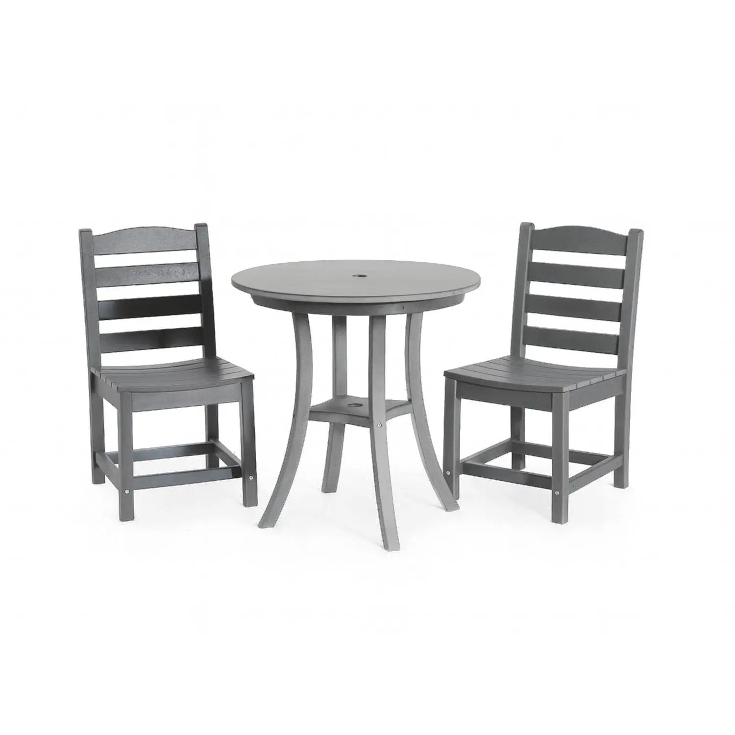 3 Piece Outdoor Dining Set, Round Patio Table With 2 Armless Chairs by HouseOfZazla