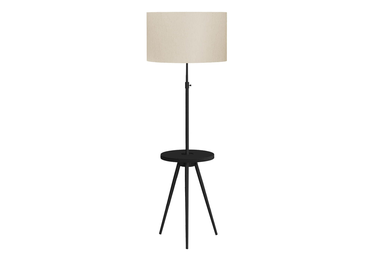 Modern Floor Lamp with Adjustable Height and Built-In Shelf - Black or Gold, photo 8 of 8